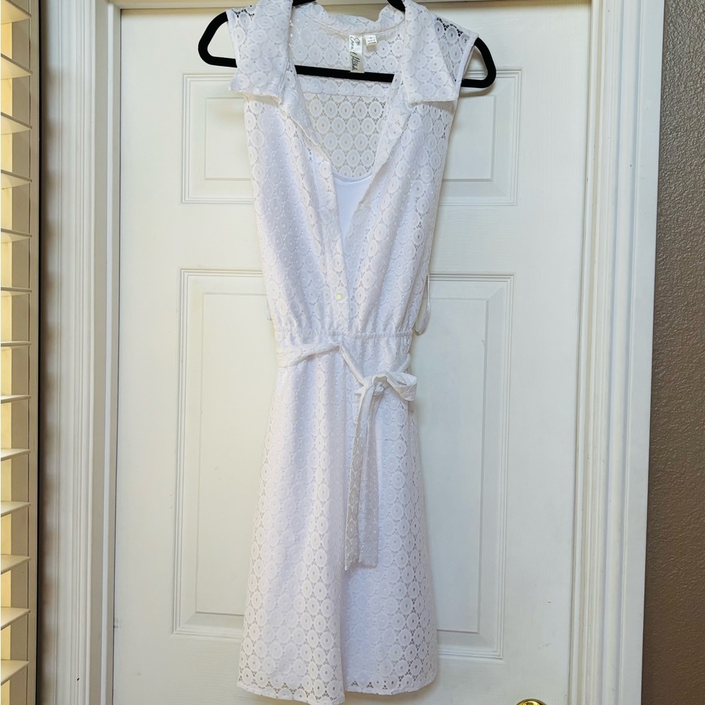 Emma & Michele Sleeveless White Midi Dress